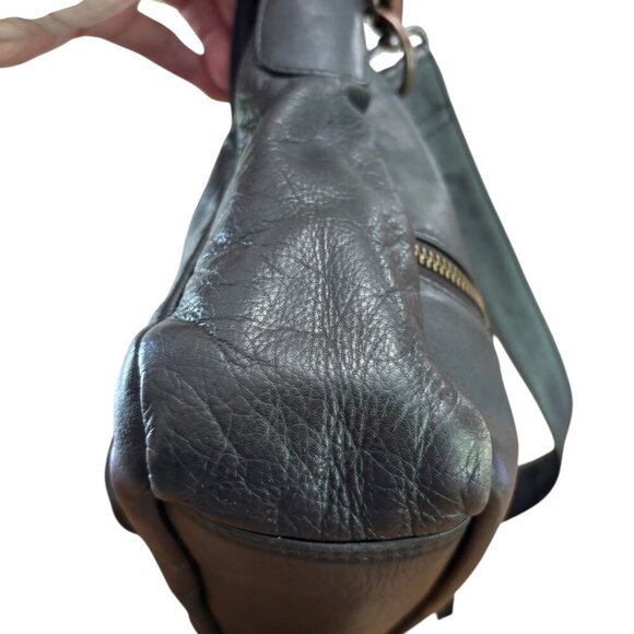 AMSTERDAM HERITAGE Shoulder Bag Black Slouchy Multiple Zippers Bronze Hardware - Picture 14 of 15